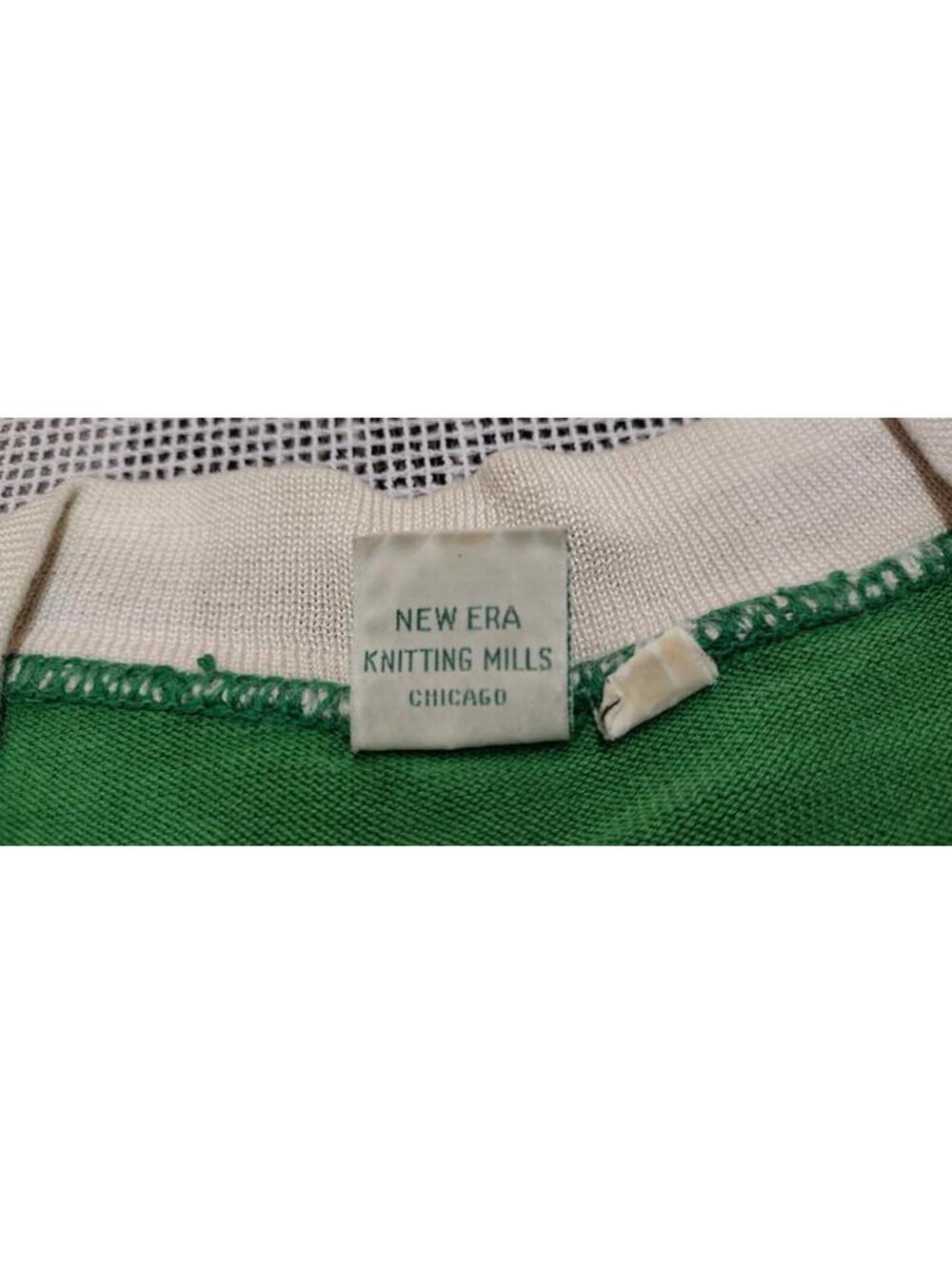 1940s Jersey CHICAGO ELMHURST POLICE NEW ERA SPORTSWEAR Knitting Mills Green V - Picture 6 of 15